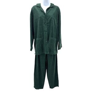 Victoria's Secret Country Authentic 90s Green Floral Cotton Pajama Set Women's M